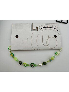 Urban Outfitters Green Beaded Bracelet With Fruit & Star Charms